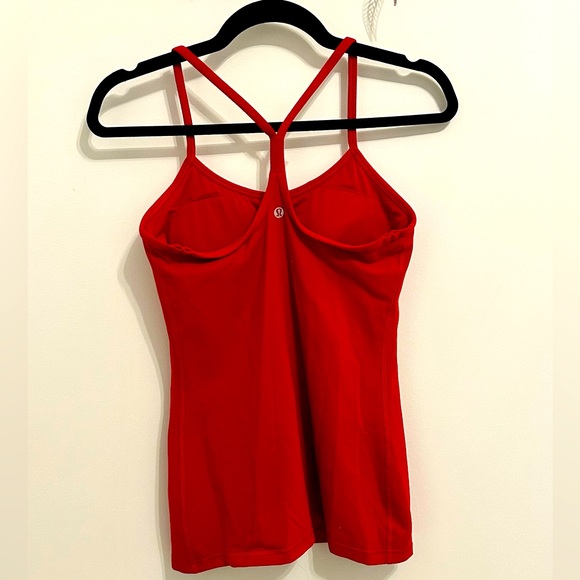 Lululemon Y Tank in rare color-True Red | Built-in Bra ✨ - Picture 6 of 6
